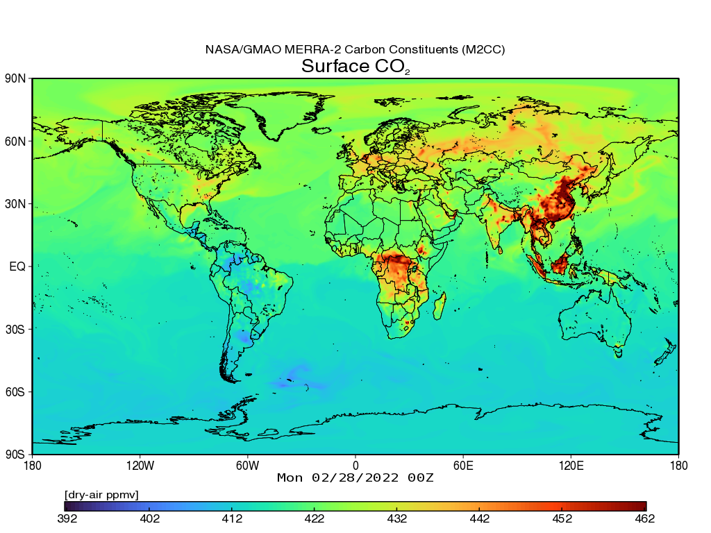 GMAO Latest Carbon Maps