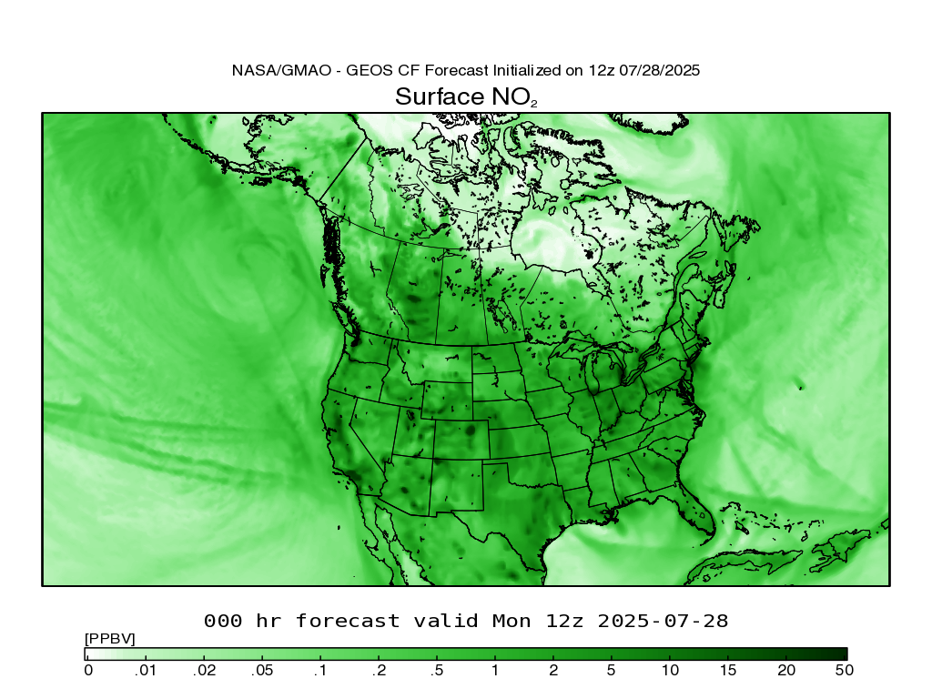 GMAO Latest Surface Concentration Map