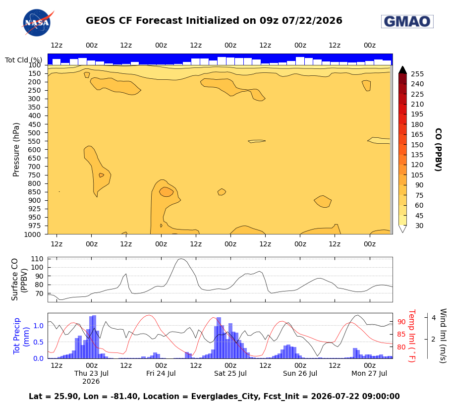 CO Concentration for Everglades City