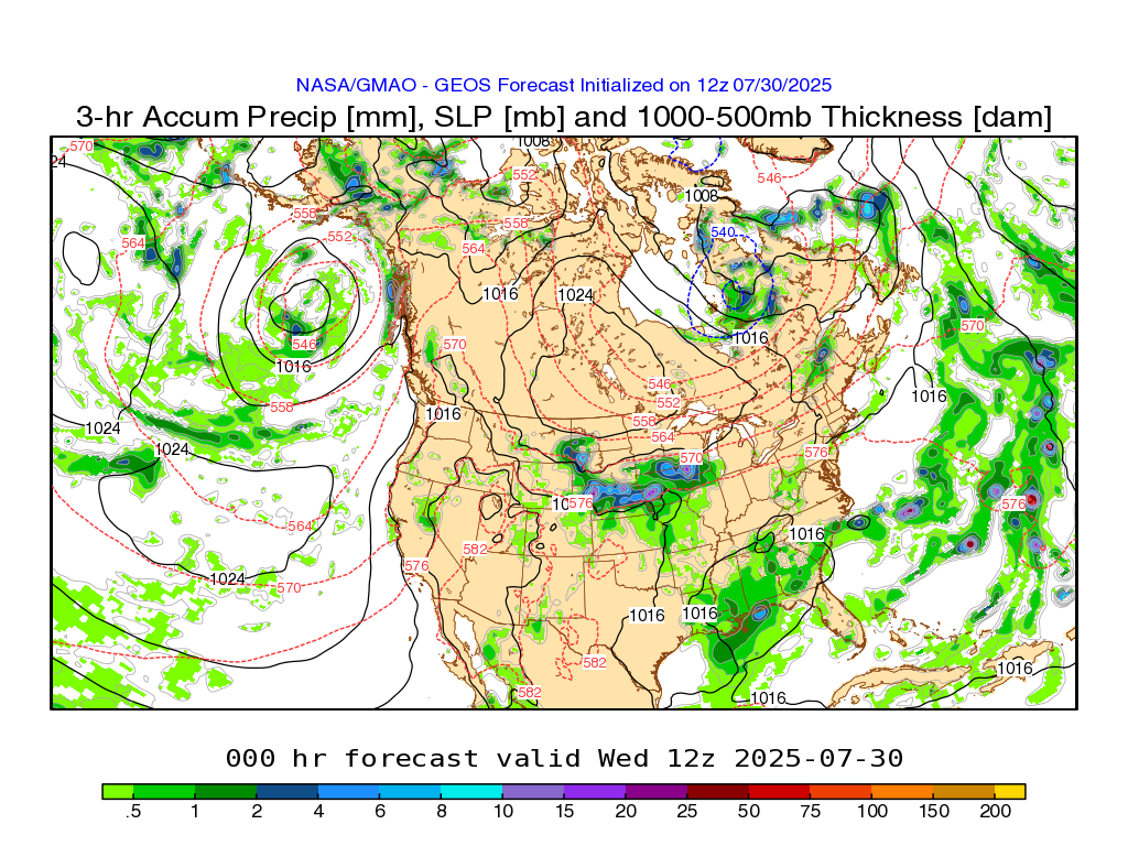 GMAO Latest Weather Map